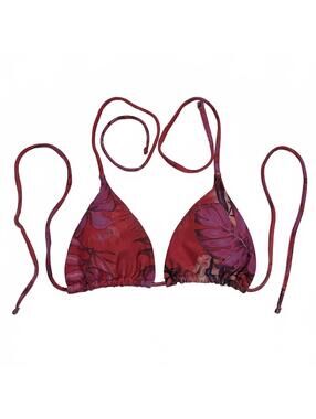 Y2K Pink Purple Tropical Floral Bikini Top